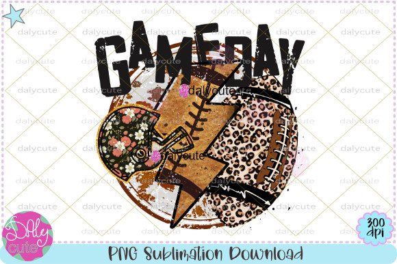 Game Day Football Leopard Western PNG for T-Shirt Designs