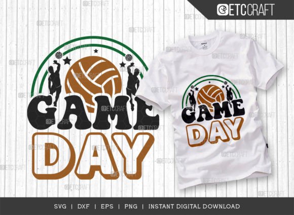 Game Day Volleyball SVG: Graphics for T-Shirt Designs