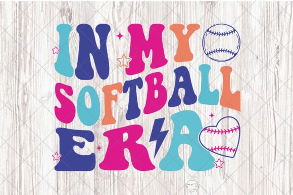 In My Softball Era: Retro Graphics for T-Shirt Designs