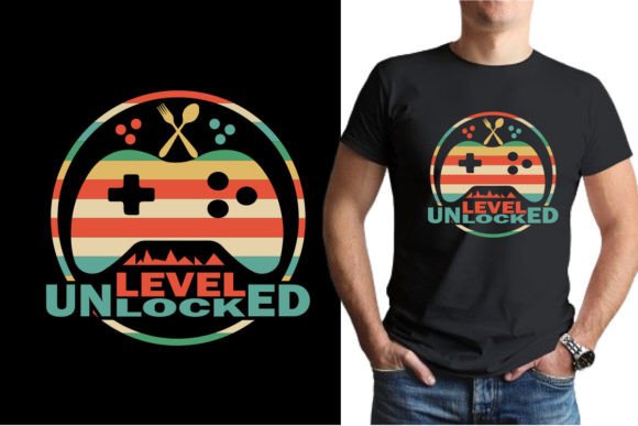 Level Unlock Game T-Shirt Design: Graphics for T-Shirt Designs