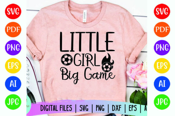 Little Girl Big Game Graphics for T-Shirt Designs