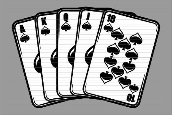 Poker Spade Banner Graphics for T-Shirt Designs