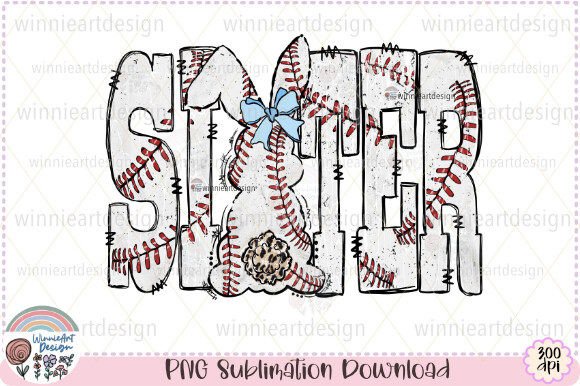 Sister Baseball Game Day Sublimation Graphics for T-Shirt Designs