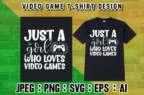 Video Game T-shirt Design Lover Graphics & Print Templates