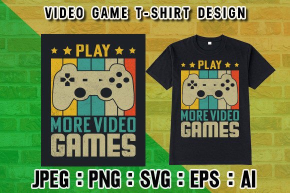 Video Game T-shirt Graphics & Print Templates
